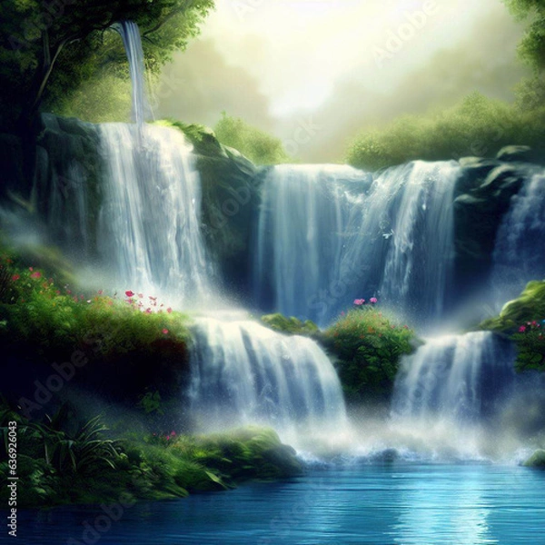 Obraz waterfall in the forest