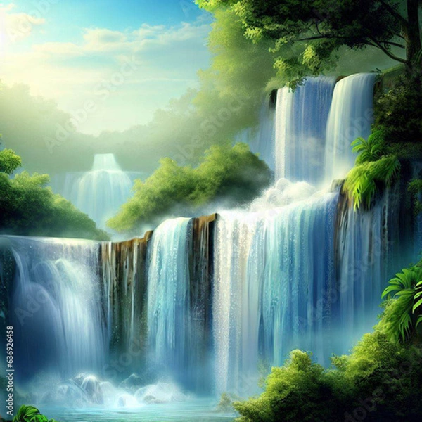 Obraz waterfall in the forest