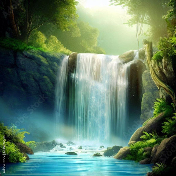 Obraz waterfall in the forest