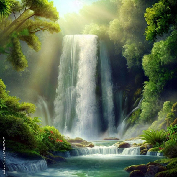 Obraz waterfall in the forest