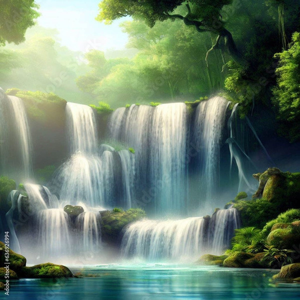 Obraz waterfall in the forest