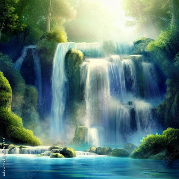 Obraz waterfall in the forest