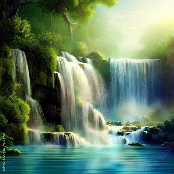 Obraz waterfall in the forest