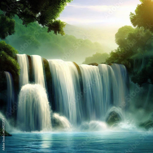 Obraz waterfall in the forest