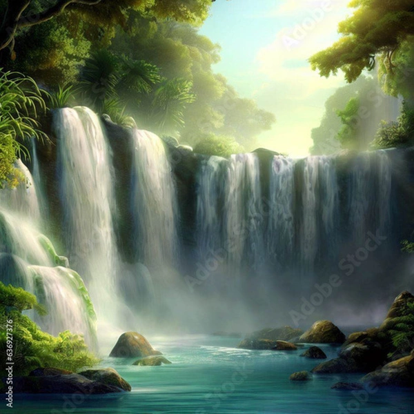 Obraz waterfall in the forest