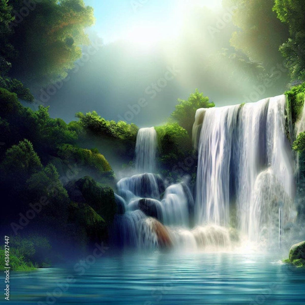 Obraz waterfall in the forest