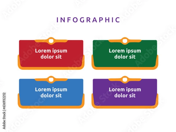 Fototapeta Vector blank business diagram infographics template element design chart step by step