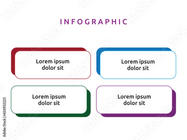 Fototapeta Vector blank business diagram infographics template element design chart step by step