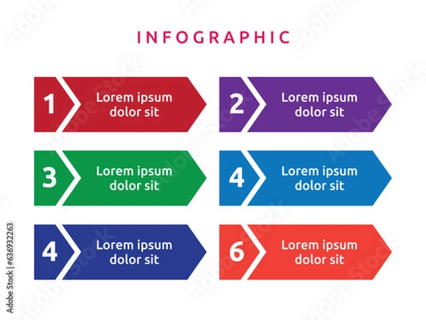 Fototapeta Vector blank business diagram infographics template element design chart step by step