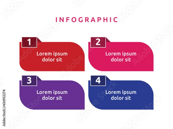 Fototapeta Vector blank business diagram infographics template element design chart step by step