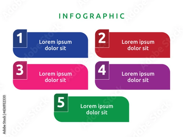 Fototapeta Vector blank business diagram infographics template element design chart step by step
