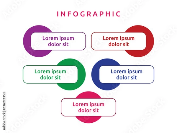 Fototapeta Vector blank business diagram infographics template element design chart step by step