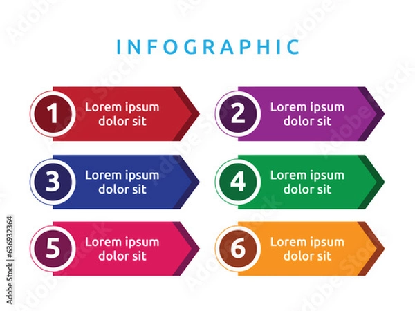 Fototapeta Vector blank business diagram infographics template element design chart step by step