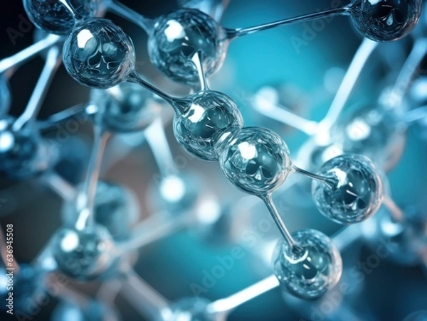 Fototapeta Macro photography of a molecule in microscope clear background