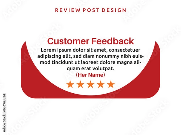 Fototapeta Vector customer feedback review post design template 