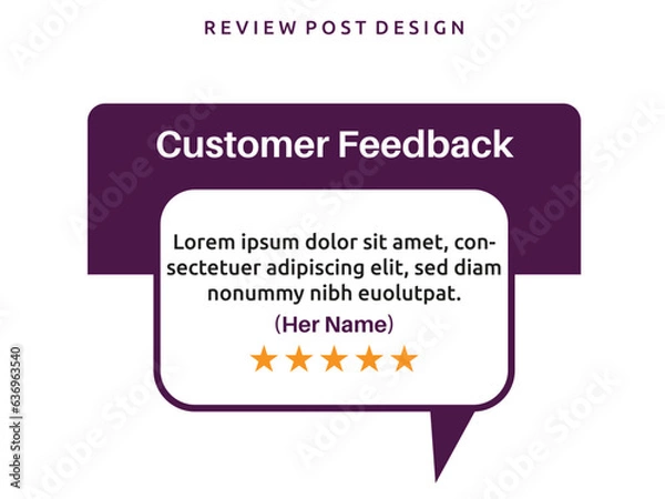 Fototapeta Vector customer feedback review post design template 