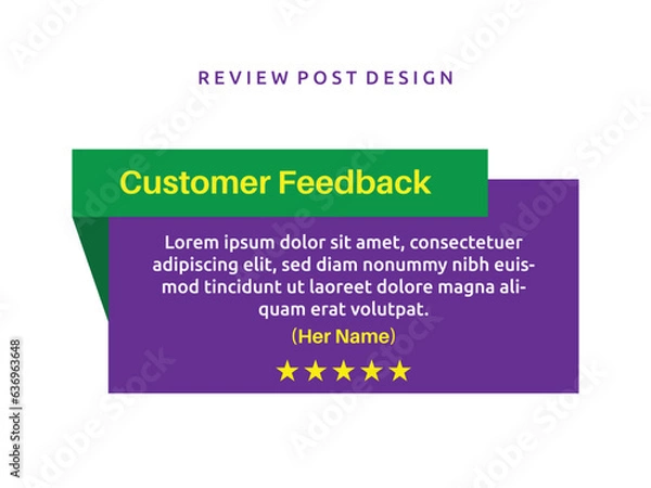 Fototapeta Vector customer feedback review post design template 