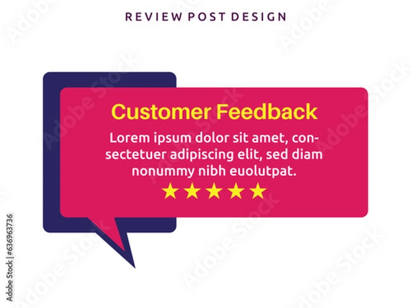 Fototapeta Vector customer feedback review post design template 