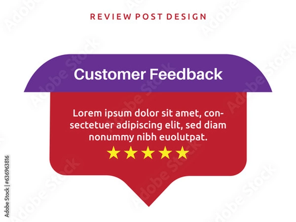 Fototapeta Vector customer feedback review post design template 