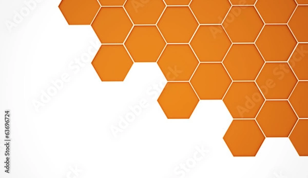Fototapeta Abstract orange hexagonal background