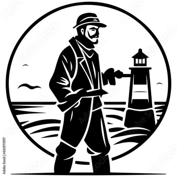 Obraz Man with fishing rod