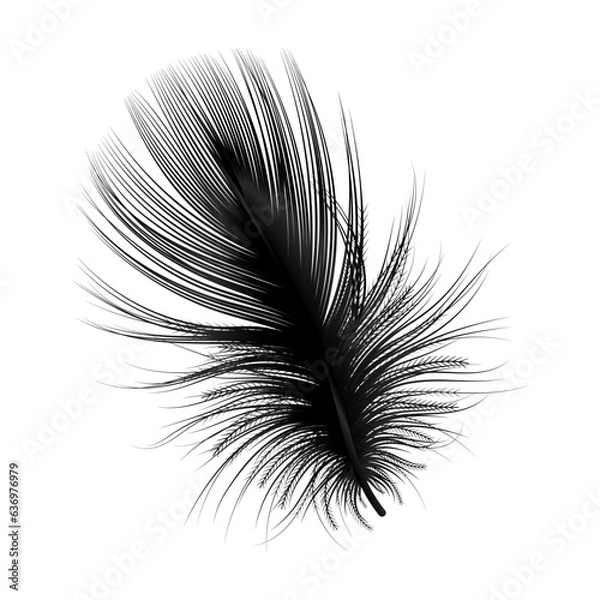 Fototapeta Feather isolated. Vector illustration. 