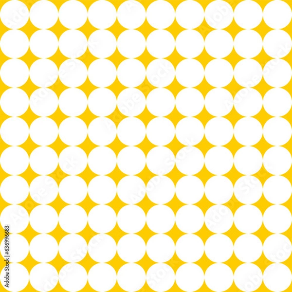 Obraz seamless pattern white circles with yellow star