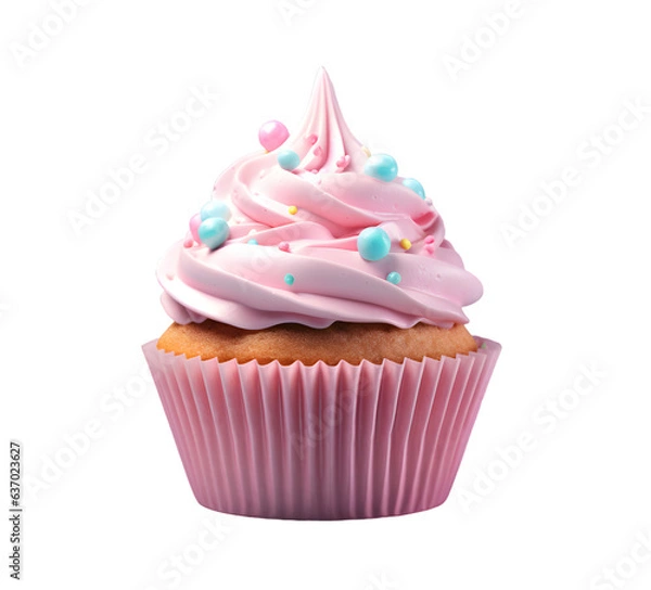 Fototapeta 3d illustration of cupcake isolated on transparent background