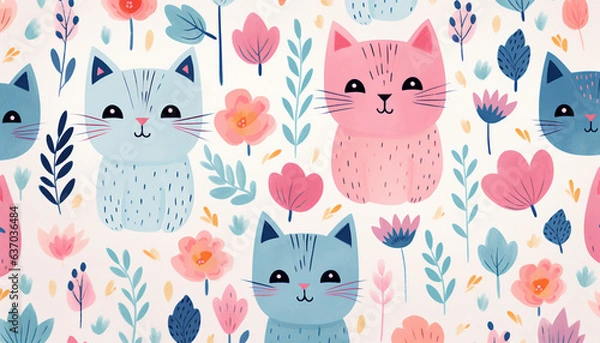 Obraz pattern with cats