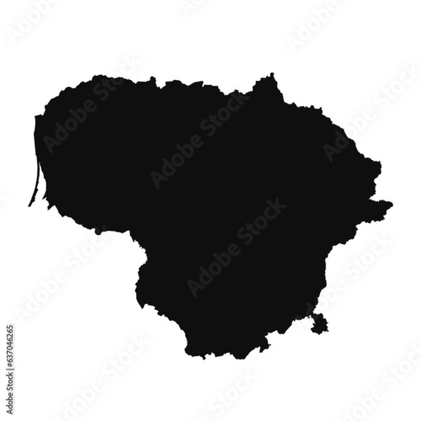 Fototapeta Abstract Silhouette Lithuania Simple Map