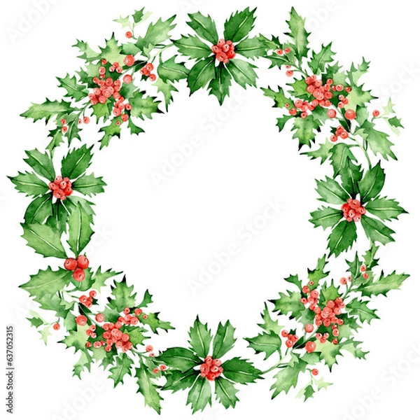 Obraz christmas holly wreath