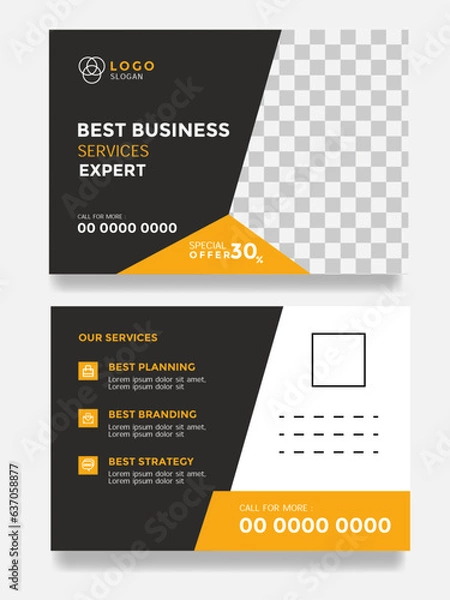 Obraz Best business vector creative idea postcard design template
