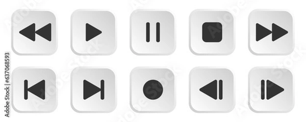 Fototapeta Set Of Media Player Icons