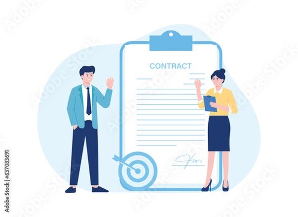 Fototapeta contract targets concept flat illustration