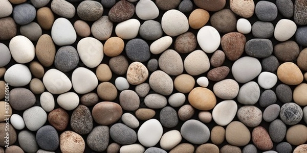 Obraz harmonic image of round gently colored pebble stones.