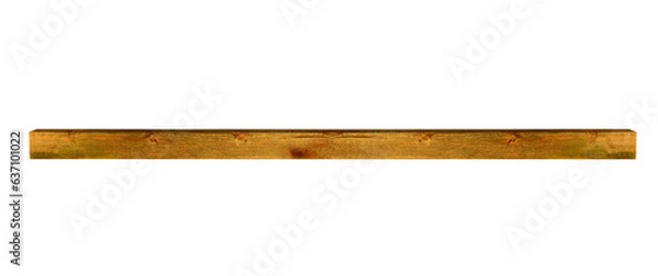 Fototapeta Ceiling wooden - horizontal square rectangular beam on a transparent background