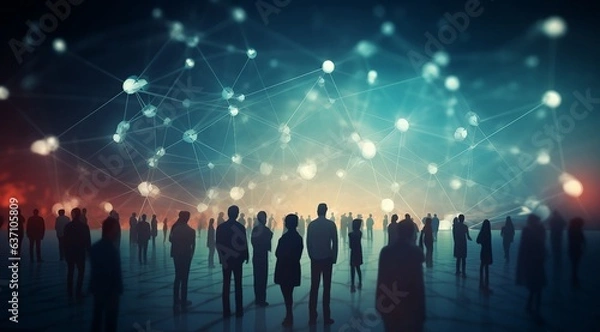 Obraz Digital Connections: Exploring the Network of People	