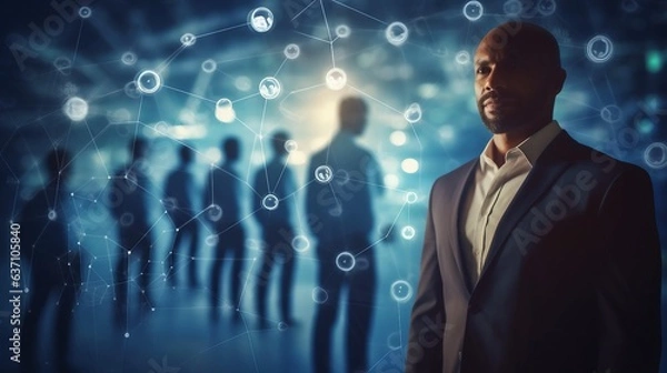 Fototapeta Digital Connections: Exploring the Network of People	