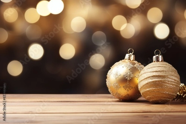 Fototapeta Christmas balls as the main symbol of the New Year holidays. Merry christmas and happy new year concept