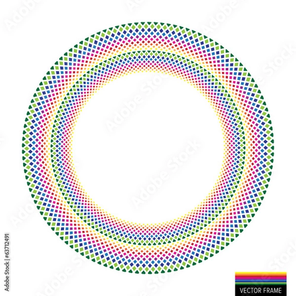 Obraz Vector rainbow creative checkered ring Emblem