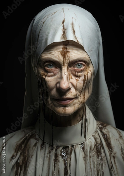 Obraz Portrait of a Terrifying Nun-Halloween Costumes