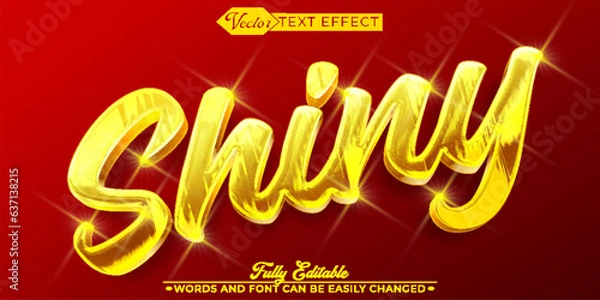 Fototapeta Golden Bright Shiny Vector Editable Text Effect Template