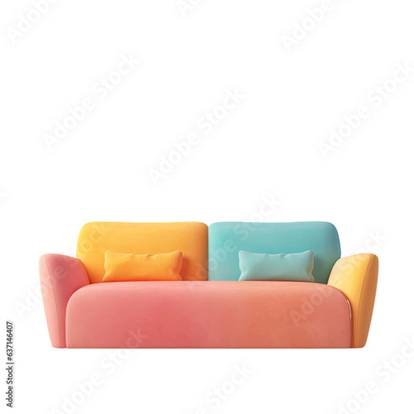 Obraz Contemporary transparent background isolated suede couch