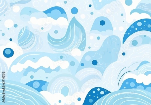 Fototapeta modern seaside watercolor pattern, in the style of geometric,  Generative AI