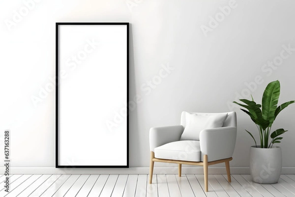 Fototapeta Frame Mockup Cozy Interiors, generative ai