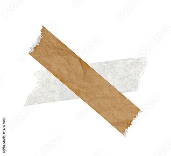 Fototapeta Paper Matte Tape Objects on white background 