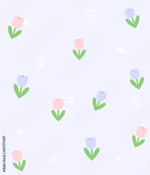 Fototapeta seamless pattern with flowers