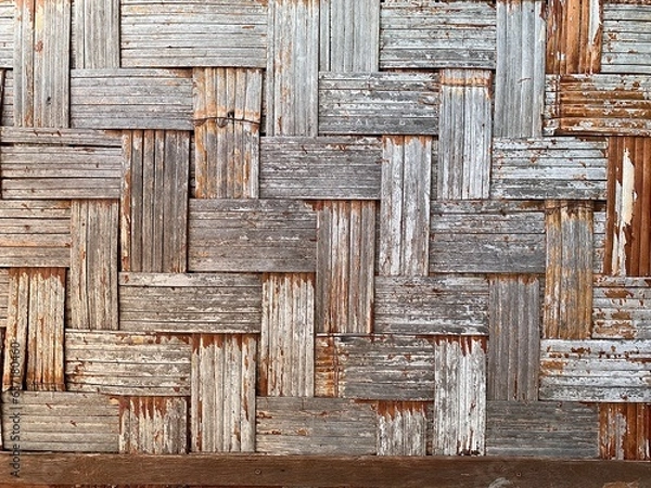 Fototapeta old wicker bamboo background