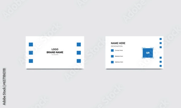 Obraz Clean & Corporate Blue Business Card Vector Template 
