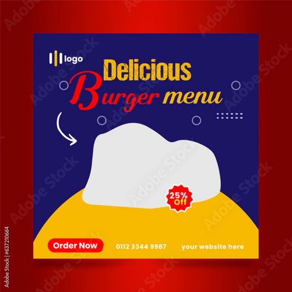 Obraz Food Menu Social Media Post Design Template